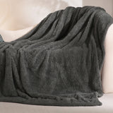 Fuzzy Faux Fur Throw Blanket for Couch, Extra Soft Warm Fluffy Fleece Blanket Throw for Couch, Sofa, Travel, Lightweight Decorative Dark Grey