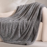 Fuzzy Faux Fur Throw Blanket for Couch, Extra Soft Warm Fluffy Fleece Blanket Throw for Couch, Sofa, Travel, Lightweight Decorative Grey