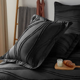 Gemarwel Black Comforter Set, 3 Pieces Soft White Comforter Queen Size, Lightweight Boho Tufted Bedding Set & Collections (Comforter & 2 Pillowshames)