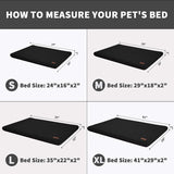 Dog Bed, Dog Crate Pad, Durable Washable Waterproof Bed Crate Mat, Breathable Memory Foam Soft Outdoor Crate Bed, Calming Orthopedic Dog Bed (Black)