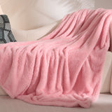 Fuzzy Faux Fur Throw Blanket for Couch, Extra Soft Warm Fluffy Fleece Blanket Throw for Couch, Sofa, Travel, Lightweight Decorative Light Pink