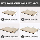 Dog Bed, Dog Crate Pad, Durable Washable Waterproof Bed Crate Mat, Breathable Memory Foam Soft Outdoor Crate Bed, Orthopedic Calming Dog Bed (Cream White)