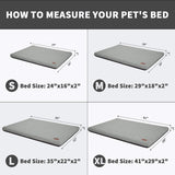 Dog Bed, Dog Crate Pad, Durable Washable Waterproof Bed Crate Mat, Breathable Memory Foam Soft Outdoor Crate Bed, Orthopedic Calming Dog Bed (Grey)