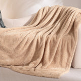 Fuzzy Faux Fur Throw Blanket for Couch, Extra Soft Warm Fluffy Fleece Blanket Throw for Couch, Sofa, Travel, Lightweight Decorative Beige