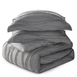 Gemarwel Grey Comforter Set, 3 Pieces Soft White Comforter, Lightweight Boho Tufted Bedding Set & Collections (Comforter & 2 Pillowshames)