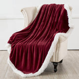 Gemarwel Sherpa Fleece Blanket Throw Size - Red