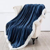 Gemarwel Sherpa Fleece Blanket Full Size -  Blue