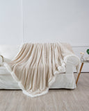 Gemarwel Sherpa Fleece Blanket Full Size -  Cream