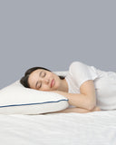 Gemarwel White Canadian Goose Down Pillow -Blue Edge