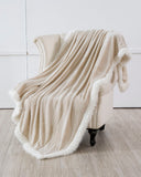 Gemarwel Sherpa Fleece Blanket Full Size -  Cream