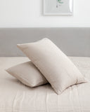 Gemarwel 100% Washed Linen Solid Sheet Set - Linen