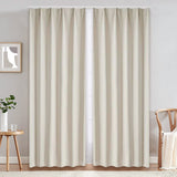Gemarwel Blackout Curtain Blinds - Solid Thermal Insulated Window Treatment Blackout Drapes/Draperies for Bedroom